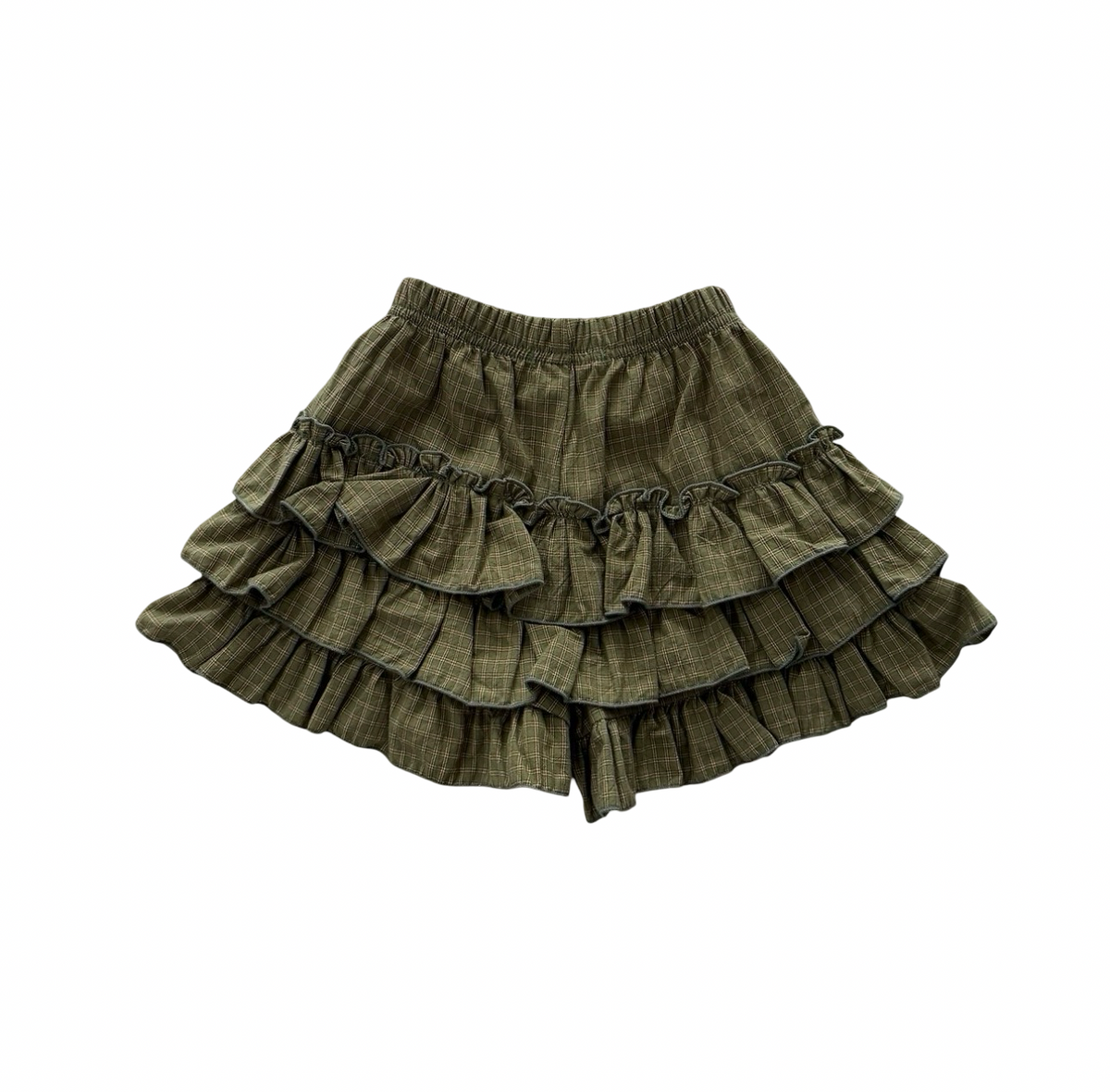 Olive ruffle skirt