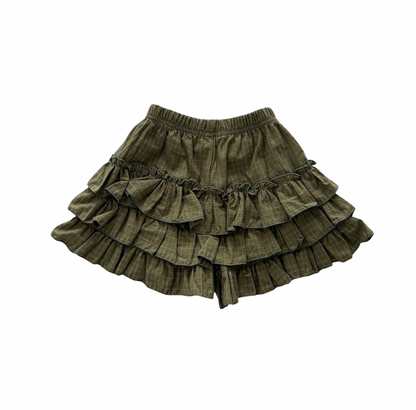 Olive ruffle skirt