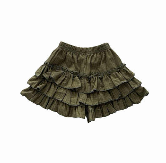 Olive ruffle skirt